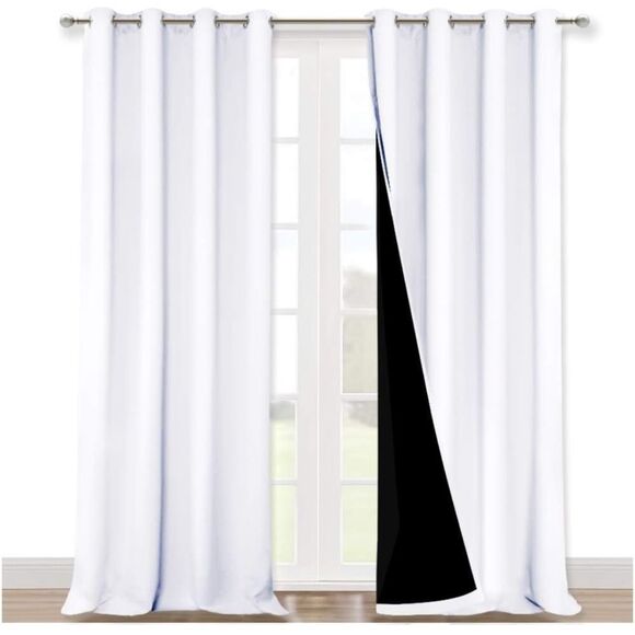 White Blackout Curtains - Picture 1 of 3